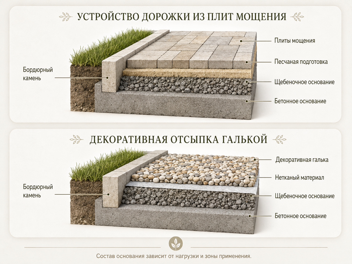 Основание для дорожек и отсыпки